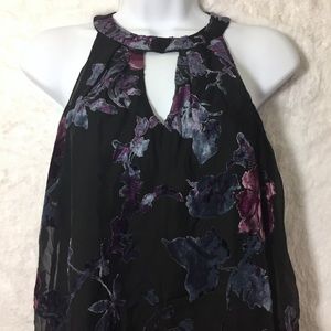 NWT As U Wish Sleeveless Velvet Embroidered Dress